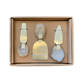 Kit de Queijos com pedra de Ágata ouro